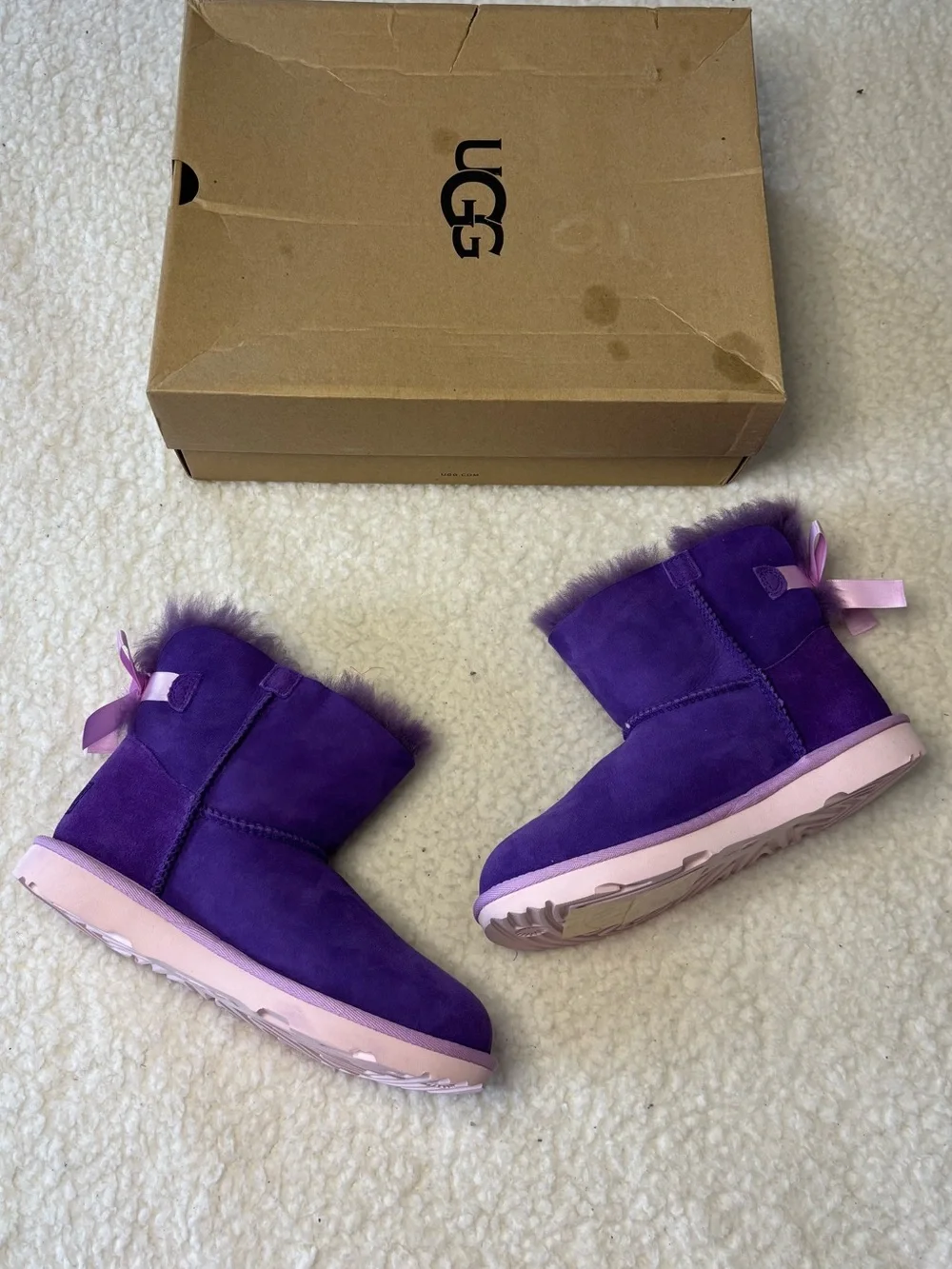 UGG Kids Violet Bloom Mini Bailey Bow II Boots